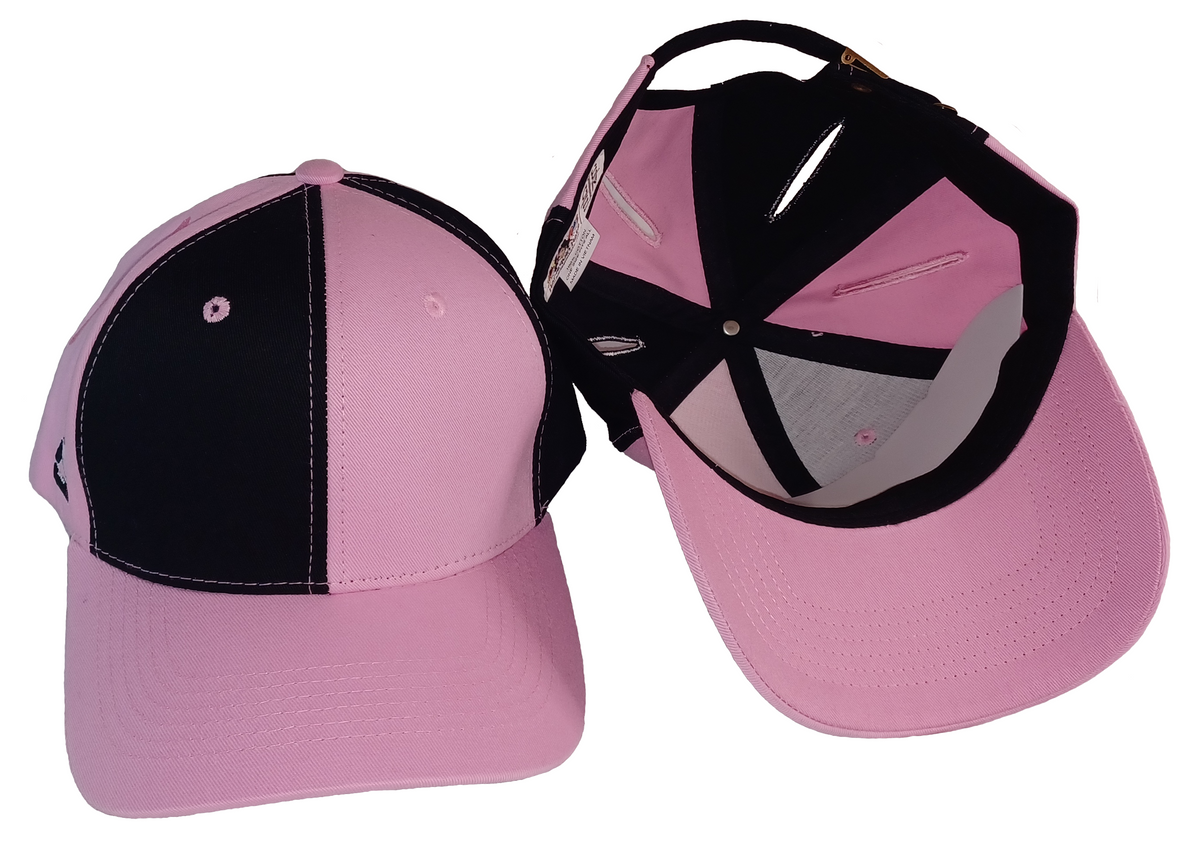 Black and top pink cap