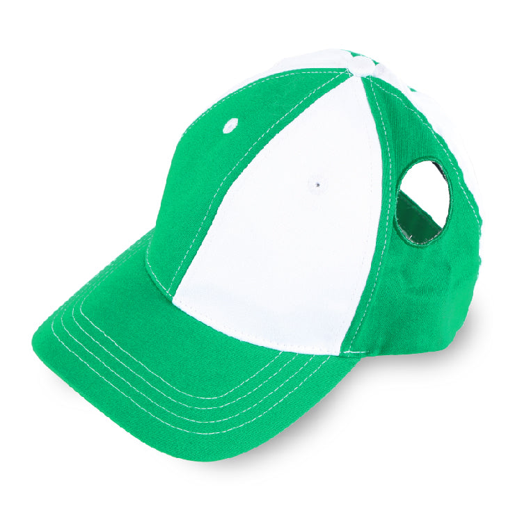 Pigtail Hat 1.0 Green White Harlequin Hats